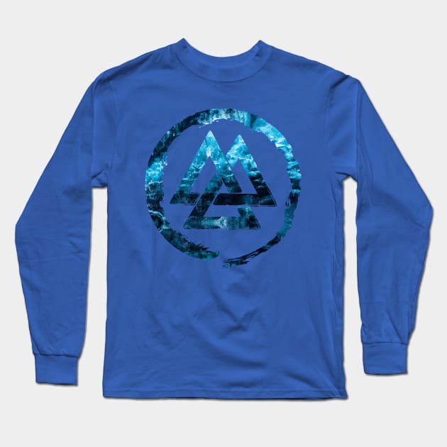 Vikings Valknut Symbol Long Sleeve T-Shirt by Scar